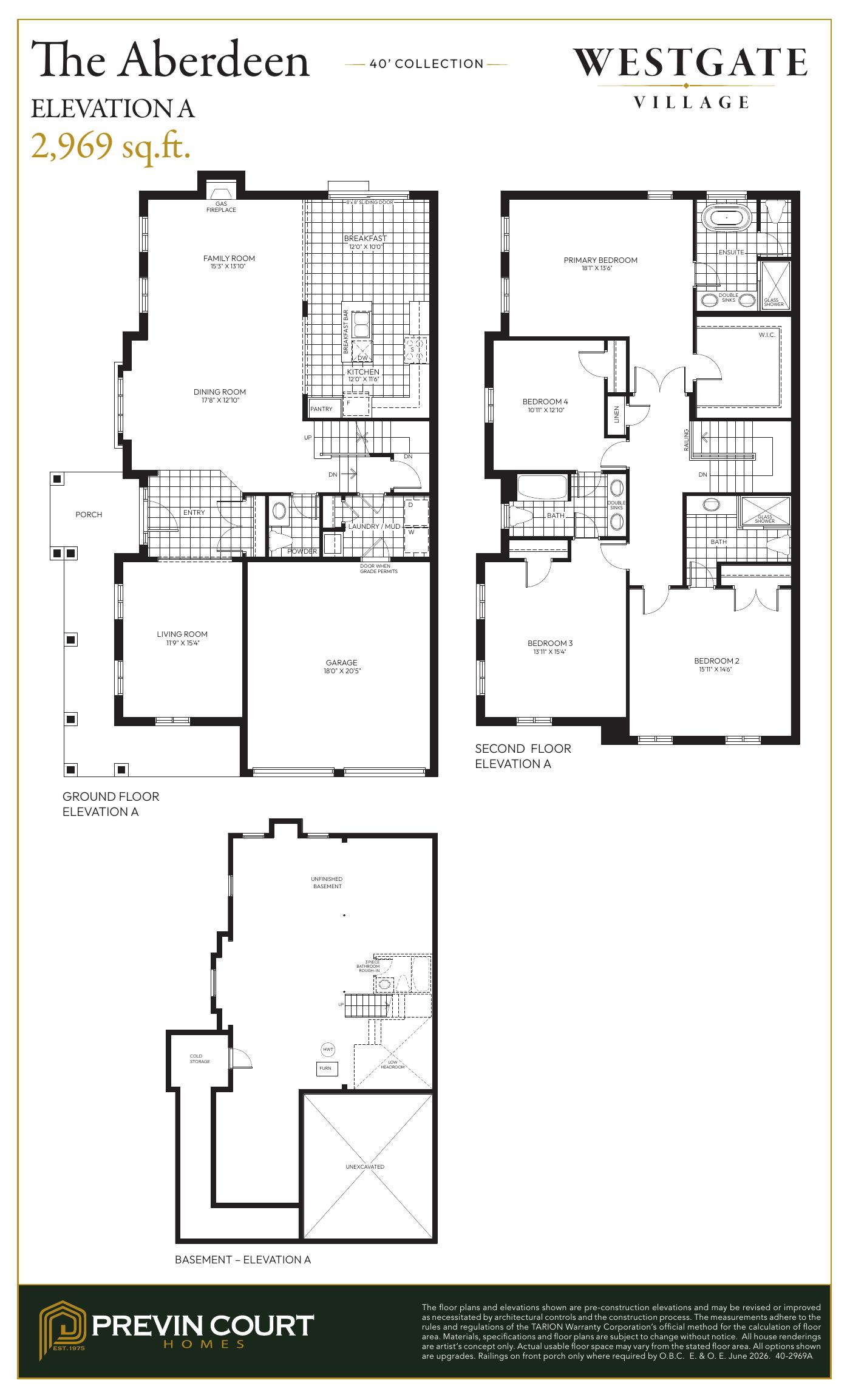 The Aberdeen — Elevation A Floorplan
