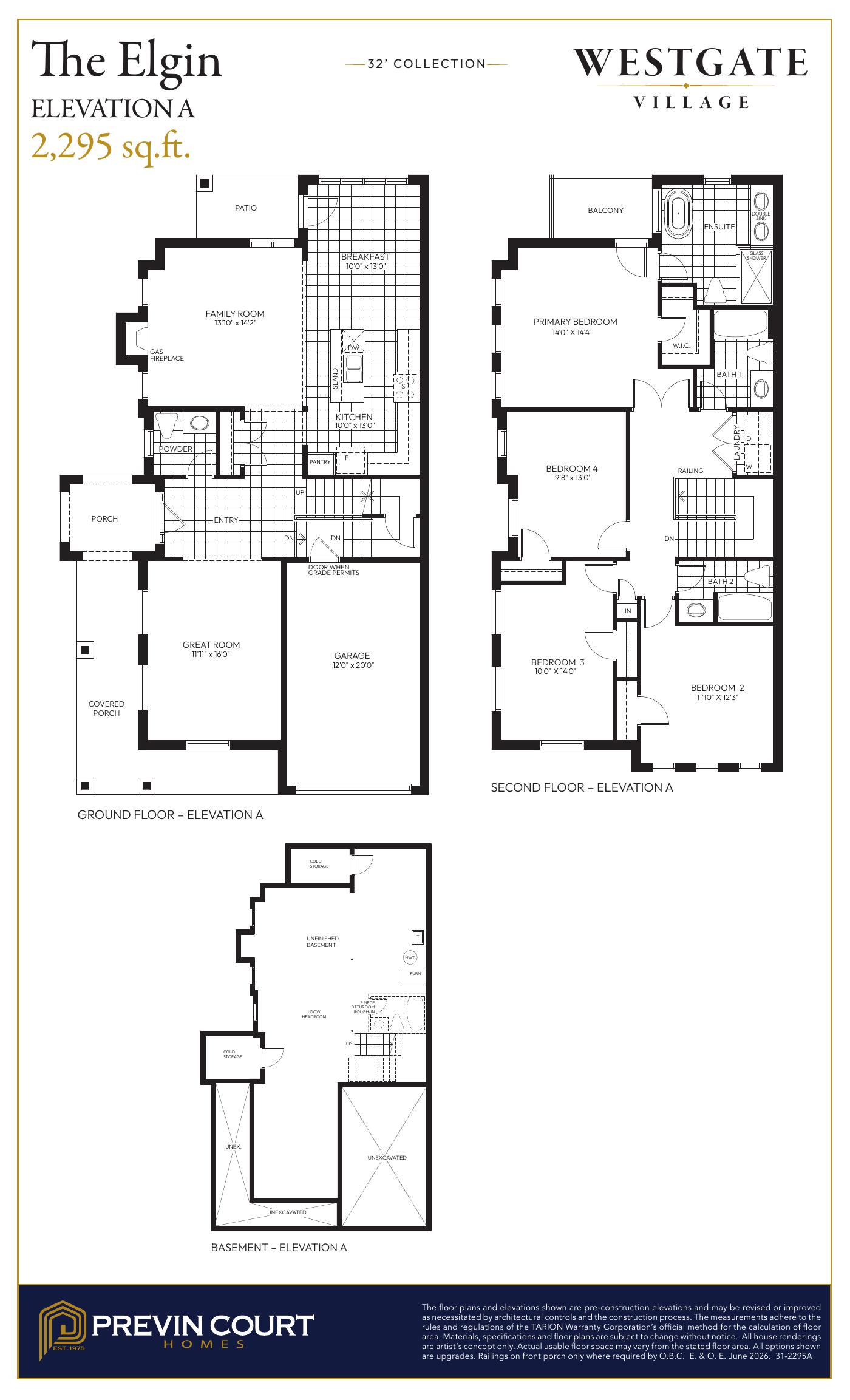 The Elgin — Elevation A Floorplan